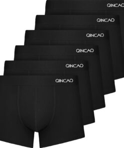 Boxers QINCAO Homme Lot de 6 Coton Pas d'étiquette Qui Gratte bajo-scène Fitted Trunk Caleçons Ultra Doux Confortable OE