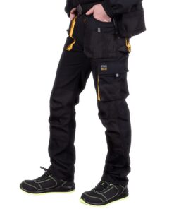 REIS REIS FORECO-T BY46 Pantalon de Travail Protecteur Homme Noir-Jaune Taille 48 Anti-coupure Cargo