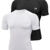 MEETYOO Compression Tee Shirt Homme Longueur Manche Variable pour Running et Fitness - Vêtement deBase Idéal pour la Mus