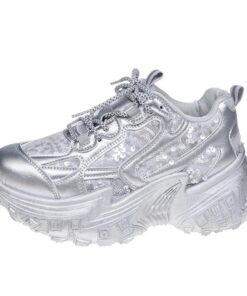 EricaT Chaussures de Sport à Paillettes Respirantes et Confortables pour Femmes en Escalade et Loisirs