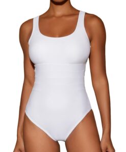 VECENEY Maillot de bain une pièce à dos carré pour Femme (S-XXL) – Élégant et confortable