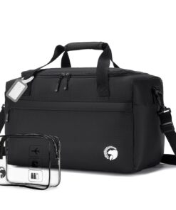 BAGZY Sac de Voyage Imperméable 20L pour Femme et Homme Noir Sac de Cabine pour Ryanair Sac Transport Weekend