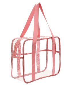 FIYUK Trousse de toilette transparente, portable et étanche HDB01, grande capacité de rangement pour voyage, rose (Big P