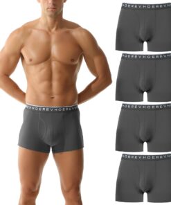 Pack Hoerev de 4 Malles Boxers Hommes Confortables et Respirants Pour Sport et Daily Wear
