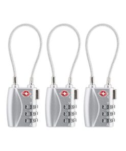 CELIMS Cadenas TSA Valise Avion avec Code à 3 Chiffres - Protection Idéale pour Bagages | Lot de 3 Gris - Sécurité TSA M