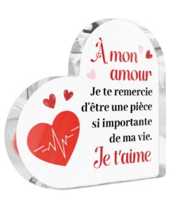 Plaque décorative acrylique Putuo Message d'amour Saint-Valentin Cadeau romantique (Je T’AIME Toujours)