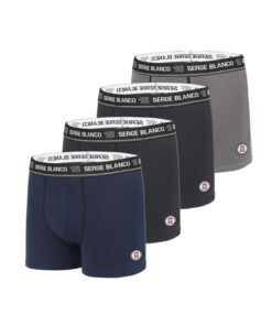 Serge Blanco Boxer Homme en Coton Respirant et Agréable - Lot de 4