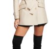 Morgan Trench cintré ceinturé à capuche homme hiver chaud pratique longues manches fermeture Éclair