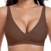 Soutien-gorge Sonofitmom push-up réglable sans couture femme doux et confortable Soutien V profond