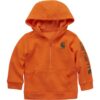 Carhartt Sweat-Shirt à Manches Longues pour Enfant - Confortable et Durable, avec Fermeture Éclair Partielle pour Hiver