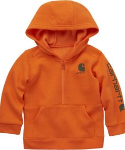 Carhartt Sweat-Shirt à Manches Longues pour Enfant - Confortable et Durable, avec Fermeture Éclair Partielle pour Hiver