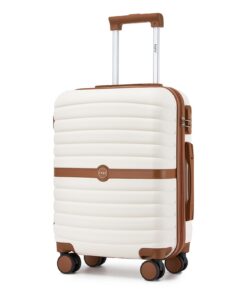 Valise de Voyage Kono Rigide 36L 55x40x20 cm Roulettes Rigide Crème/Marron Abs Pc Global Recycled Standard