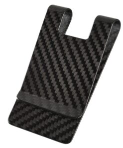 Medifier Portefeuille en Fibre de Carbone pour Homme/Femme, Poche Avant, Sac à Billets Fin Noir Brillant, Étui pour Cart
