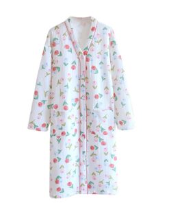 YOGALULU Robe De Chambre Femme Pilou Pilou Longue Chaude Pour Personnes Âgées