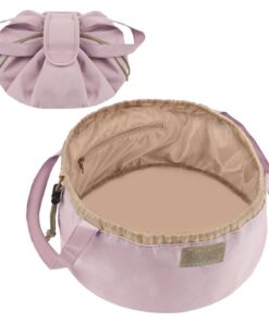 URAQT Sac Cosmétique Trousse de Maquillage Rose Conception de Cordon Rangement Maquillage Speciale pour Femmes Paresseus