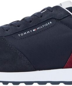 Tommy Hilfiger Sneakers Daim pour hommes pour sport et ville avec semelle interstitielle épaisse et confortable - Taille