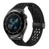 Bracelet Compatible avec Garmin Forerunner 265/Forerunner 255/Garmin Venu 3/Venu 2, 22mm Réglable en Cuir Hybride et Sil
