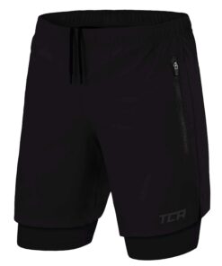 Trousers TCA Ultra Short Homme pour Sportif Actif - Avec Poche Arrière Zippée et Cuissard Compression Intégré - Short Sp