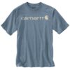 Carhartt T-Shirt Logo Graphic Utilitaire de Travail Heavyweight, Bleu, XS Hommes - Durable et confortable