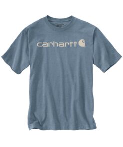 Carhartt T-Shirt Logo Graphic Utilitaire de Travail Heavyweight, Bleu, XS Hommes - Durable et confortable