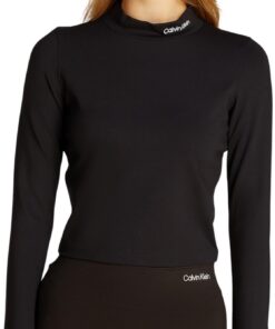 Calvin Klein Chemisier Femme Sans Couture Léger pour la Journée du Quotidien – T-shirt à Manches Courtes en Polyester