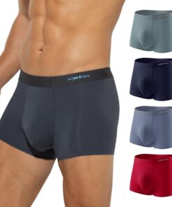 Casey Kevin Boxer Homme Lot de 4 Caleçons Mode Fitted Trunk Doux et Respirant pour Homme