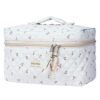 Aucuu Grande Trousse de Maquillage Floral, Fermeture Éclair, Sac Cosmétique de Voyage pour Femme Fille pour Voyage