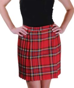 Zeetaq Jupe de kilt plissée tartane pour femme Motif tartan 36-52