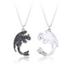 Hifot Collier d'Amitié 2 Chaine pour 2 Filles, Collier BFF Argentée Femme, Cadeau Anniversaire Soeur