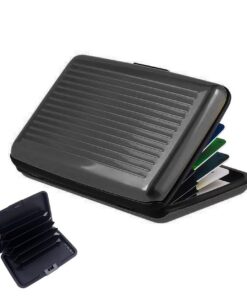 JeoPoom Porte-Cartes en Aluminium Anti-RFID pour Hommes et Femmes - Noir