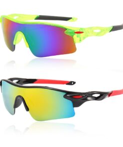 Irikdescia Lunettes de soleil UV400 sport enfants vert noir