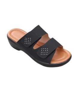 RLEHJN Sandales Femmes Orthopédique Compensées Sandale Confortable De Plage Respirantes Anti-Dérapant Solde