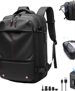 Vacpack Easyvacpac Sac à dos extensible avec pompe électrique noir pour hommes et femmes, voyage, garde-robe, grande cap