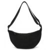 JJPJL Sac Banane Velours Cotelé Femme pour Femmes : Bandoulière pour Voyages, Travail, L'école et Usage Quotidien (Noir)