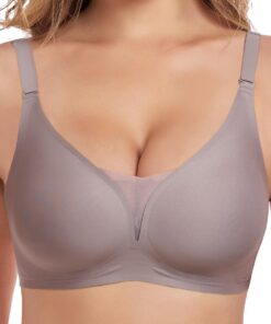 Soutien-gorge sans armature Husmeu V profond femme ajustablepush-up invisible sans couture