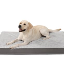 KSIIA Panier Coussin Chien Grande Taille Gris, Confort Orthopédique et Lavable, Idéal pour Chiens de Grand Taille, Lit R