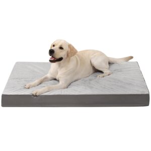KSIIA Panier Coussin Chien Grande Taille Gris, Confort Orthopédique et Lavable, Idéal pour Chiens de Grand Taille, Lit R