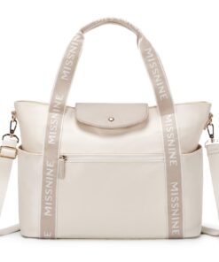 Sac Missnine Cabas Femme 15,6 Pouces Grande Capacité Fermeture ÉClair Poches École Travail Shopping