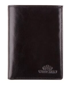 Portefeuille WITTCHEN Noir en Cuir de Grain | Mode pour Homme | Accessoire de Mode Italien | Puissant Organisation Verti