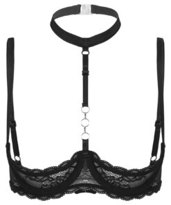 RANRANN Femme Push-Up Soutien-Gorge Dentelle Sein Nu Top Braslette Halte-Neck 5XL S--VersionSexy et Comfortable Push-Up