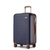 Valise Kono Moyenne 65cmABS Rigide 4 Roulettes Voyage Serrure TSA Marine