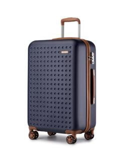 Valise Kono Moyenne 65cmABS Rigide 4 Roulettes Voyage Serrure TSA Marine