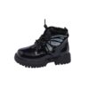 NSICBMNO Bottines de combat pour filles plates et stylées avec lacets et motif papillon - Chaussures de princesse idéale