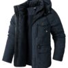 Mr.Stream Homme Hiver Jacket Mi-Longue Parka Veste Capuche Couleur Unie Manteaux