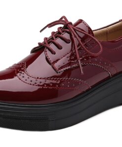 DADAWEN Chaussures de Ville Femme Brogues Derbies Mocassins en Cuir Casual Mode Antidérapantes pour Femmes(guides antidé