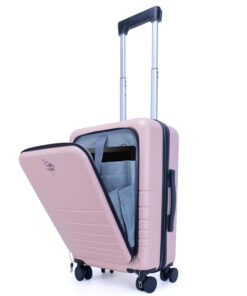 Valise de Voyage Cabine Camir - Bagage Intelligente avec USB et Chariot Portable (Rose) Valise de Voyage Cabine Camir