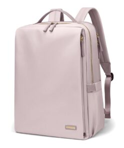 Sac à dos élégant pour ordinateur portable pour femme (15,6 pouces) (Gris rose) - Voyage, Travail, École - Apprové par l