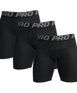 LANBAOSI Shorts de compression homme - Sous-vêtements de course pour la gym | Entraînement sportif | Lot de 3