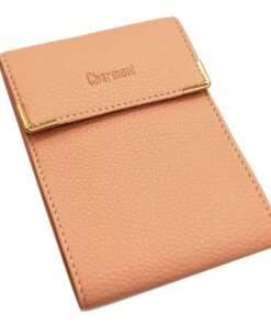 Charmoni Marvin - Porte-chéquier Compact en Cuir Vachette Rose - 3 Emplacements Carte Bancaire Charmoni Marvin - Porte
