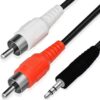Reptoô Câble Audio 3,5mm Vers 2 RCA Universel, Parfaite pour Hi-Fi, Haut-Parleurs et Home Cinema, Longueur 150cm